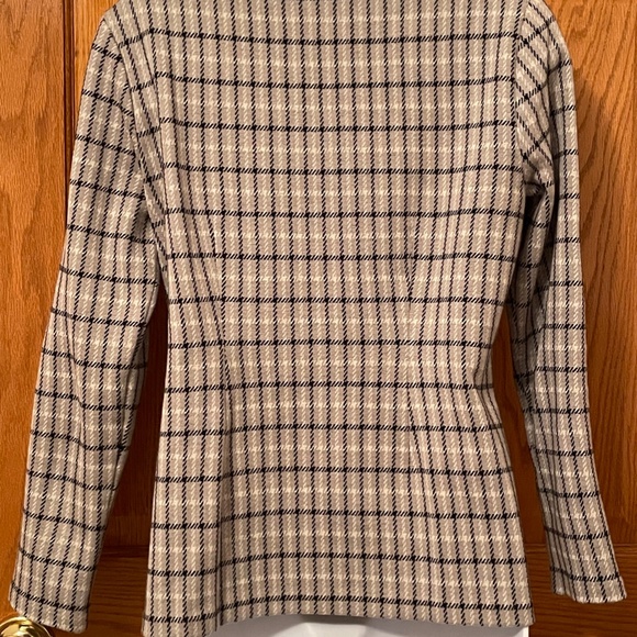 Talbots Black and Gray Houndstooth Plaid Top with SP - Picture 3 of 6